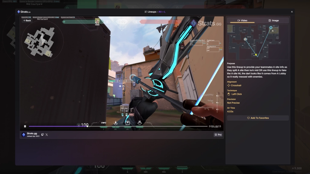 In-Game Lineup Tool Overlay